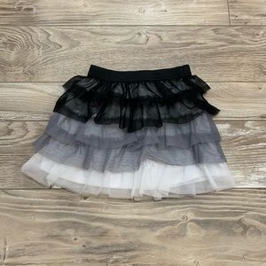 Black & white ombré ruffle skirt